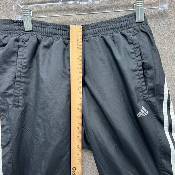 Adidas Sweatpants Women Small Black Wind Track Ankle Zip VTG Straight Trefoil - Picture 6 of 12